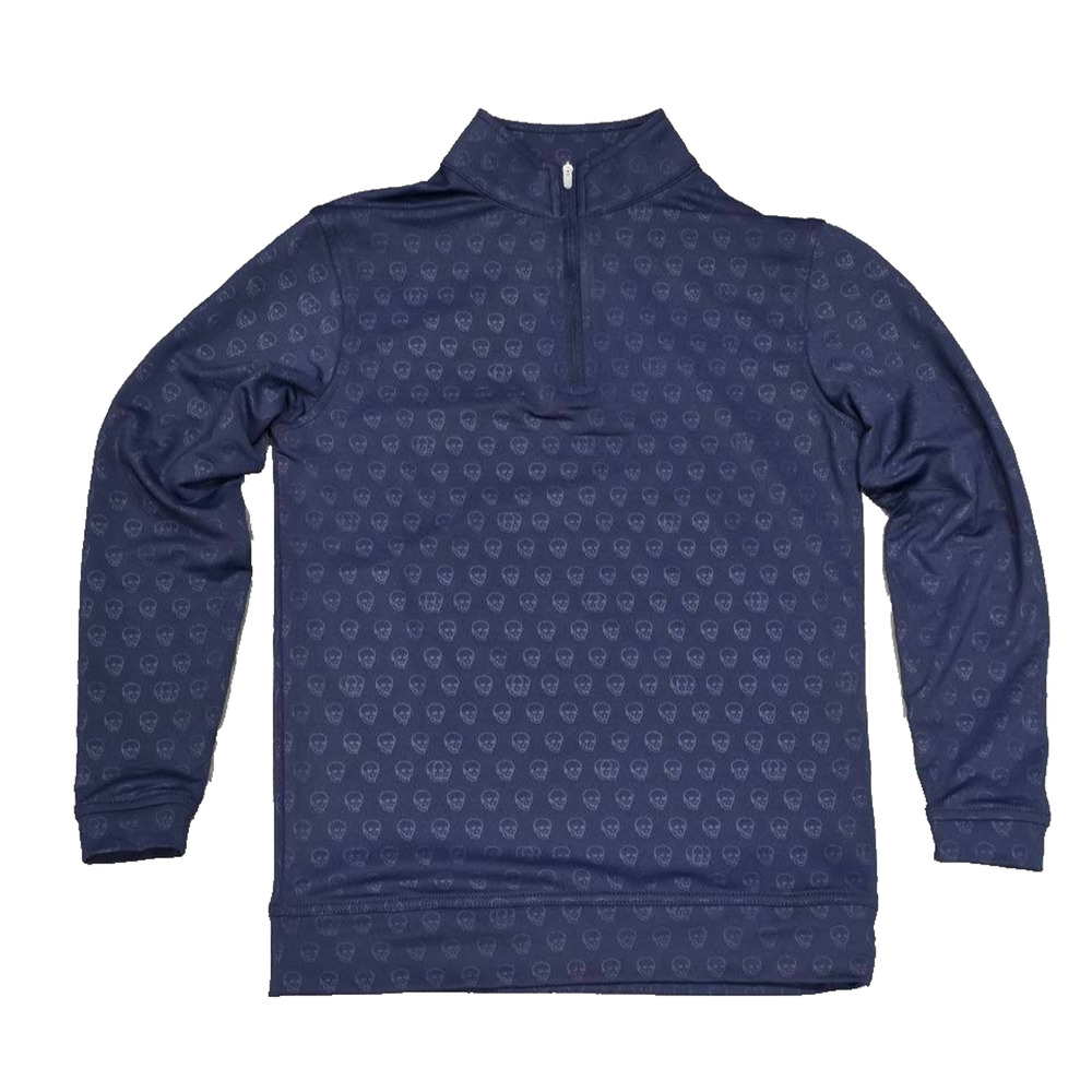 Peter Millar Perth Seeing Double Performance Quarter Zip Shirt Navy M A004661